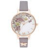 OLIVIA BURTON OB16EG129 Enchanted Garden Demi Dial 3D Bee Embellished Lilac Strap Women's Watch Olivia Burton