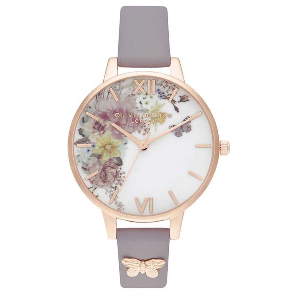 OLIVIA BURTON OB16EG129 Enchanted Garden Demi Dial 3D Bee Embellished Lilac Strap Women's Watch Olivia Burton