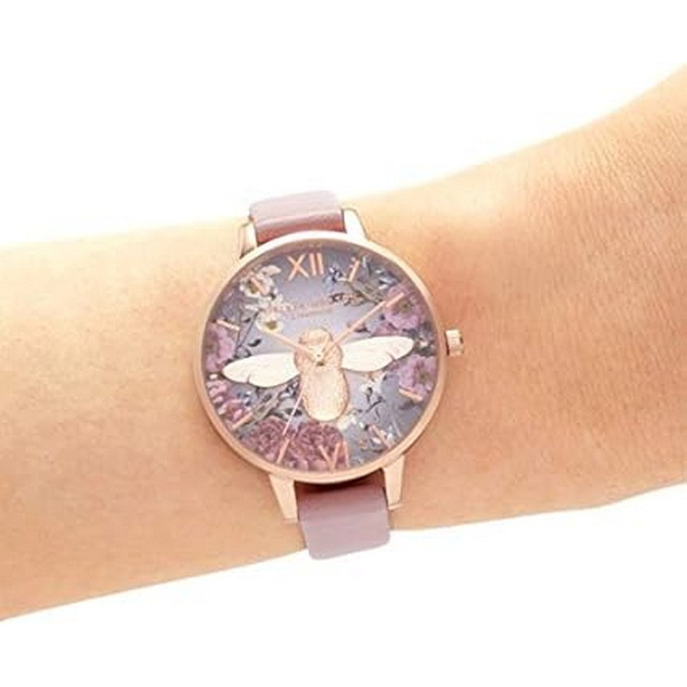 OLIVIA BURTON OB16EG134 British Blooms 3D Bee Vegan Rose & Rose Gold Women's Watch Olivia Burton
