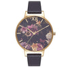 OLIVIA BURTON OB16EG78 Dark Bouquet Black Dial Women's Watch Olivia Burton