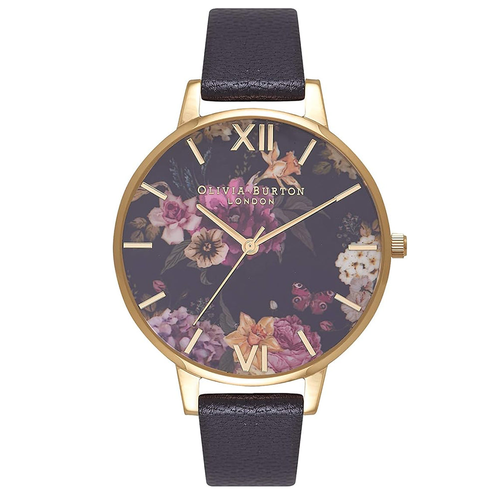 OLIVIA BURTON OB16EG78 Dark Bouquet Black Dial Women's Watch Olivia Burton