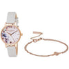 OLIVIA BURTON OB16GSET21 Watercolour Florals Midi Dial Women's Watch And 3D Bee Rose Gold Bracelet Gift Set Olivia Burton