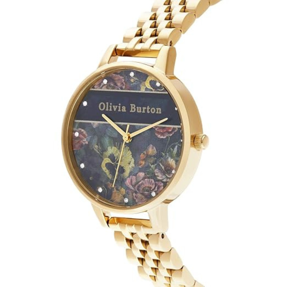OLIVIA BURTON OB16VS01 Varsity Pale Gold & Black Women's Bracelet Watch Olivia Burton