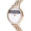 OLIVIA BURTON OB16VS06 Varsity Pink & Navy Stripe & Rose Gold Women's Bracelet Watch