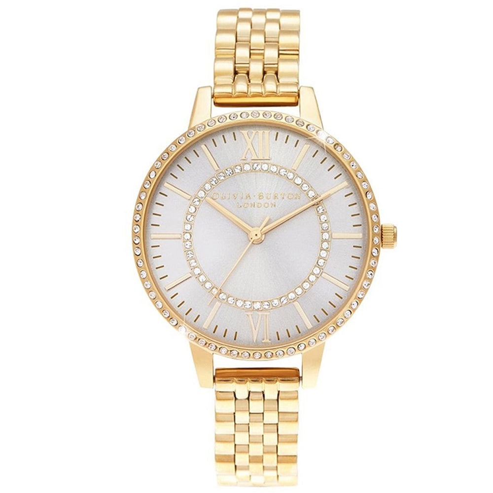 OLIVIA BURTON OB16WD90 Wonderland Mother Of Pearl Demi Dial Gold Women's Watch