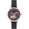 OLIVIA BURTON OB16WG68 Fine Art Black & Rose Gold Women's Watch Olivia Burton