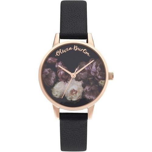 OLIVIA BURTON OB16WG68 Fine Art Black & Rose Gold Women's Watch Olivia Burton