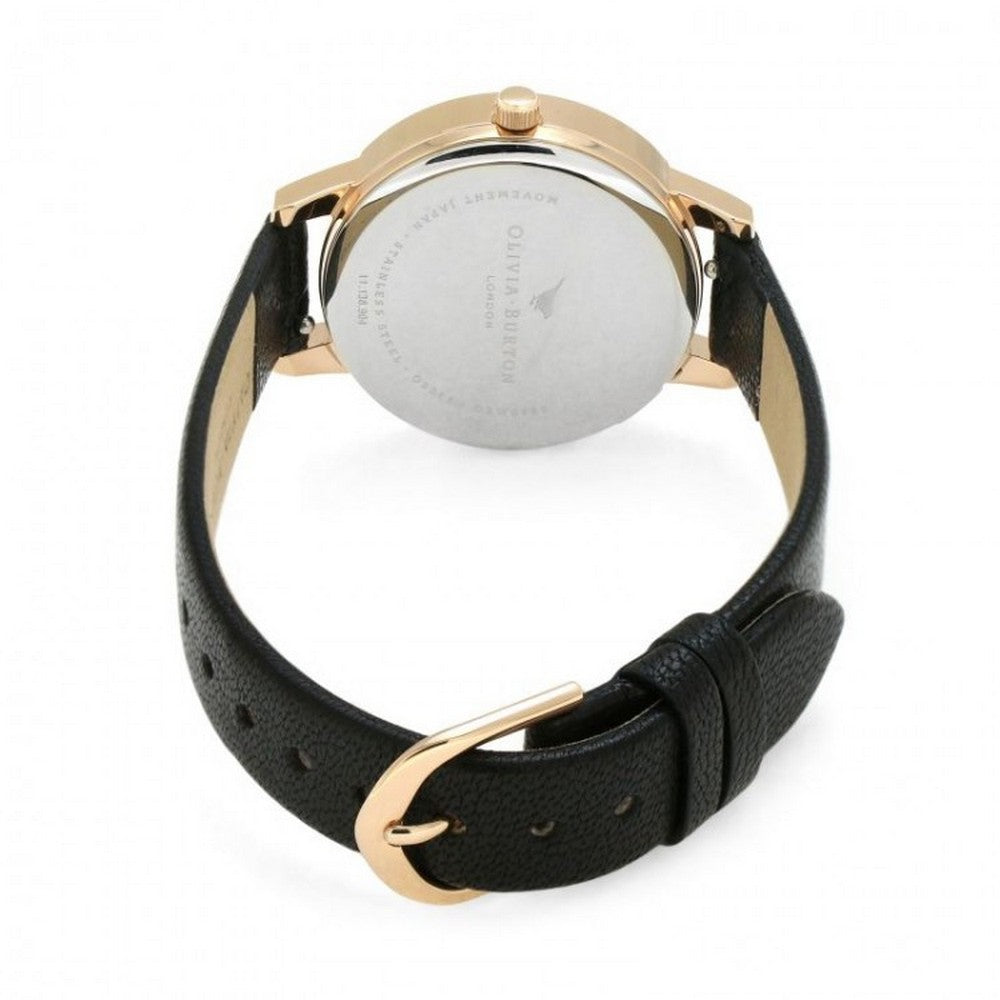 OLIVIA BURTON OB16WG68 Fine Art Black & Rose Gold Women's Watch Olivia Burton