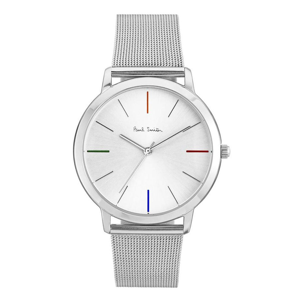 PAUL SMITH P10054 Analogue Silver Dial Men's Mesh Bracelet Watch Paulsmith