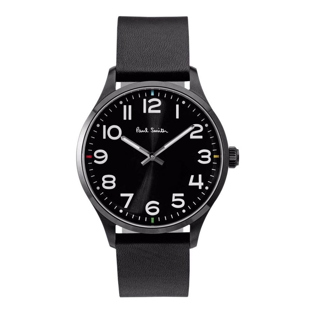 PAUL SMITH P10062 Analogue Black Dial Leather Strap Men's Watch