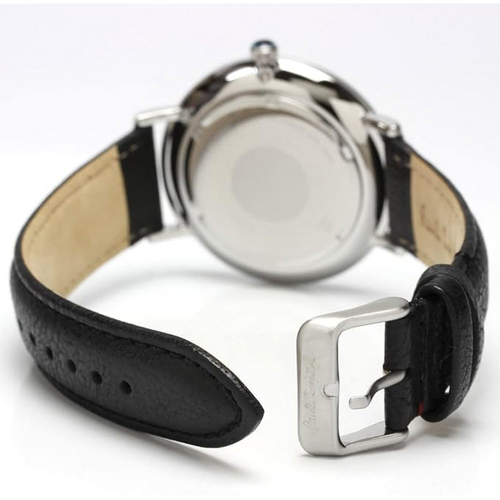 PAUL SMITH P10084 White Dial Black Leather Strap Men's Watch