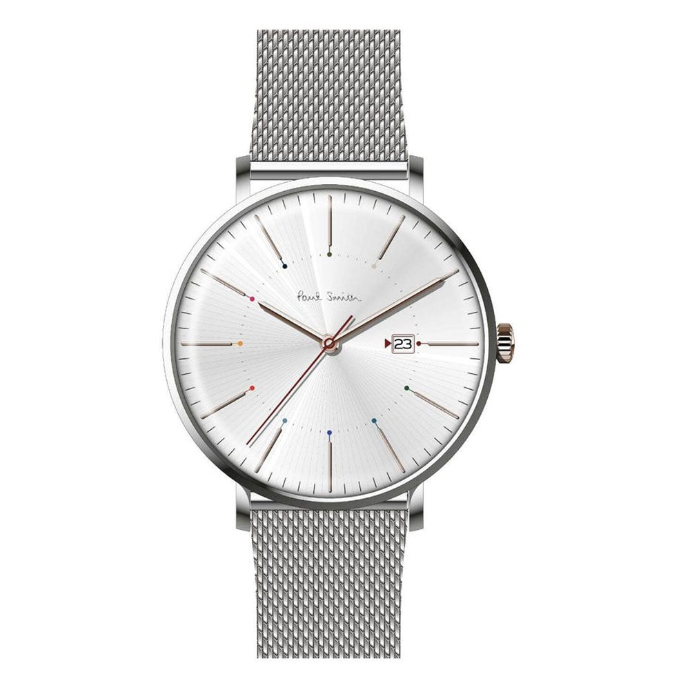 PAUL SMITH P10086 Silver Dial Track Men's Mesh Watch