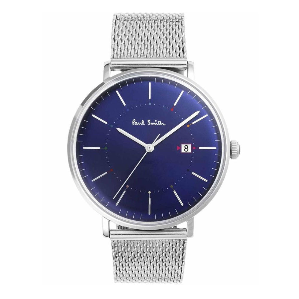 PAUL SMITH P10088 Blue Dial Track Men's Mesh Watch