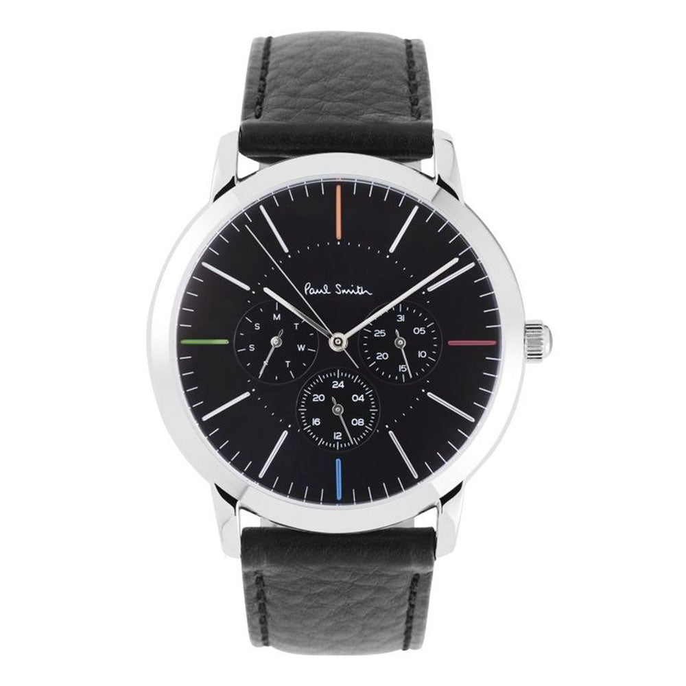 PAUL SMITH P10110 Multi functional Black Leather Men's watch