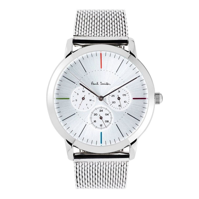 PAUL SMITH P10111 Multi functional Silver Men's Mesh Watch Paulsmith