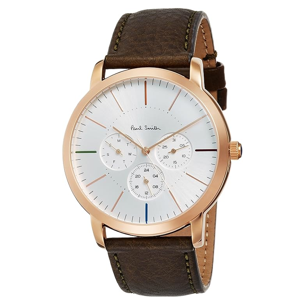 PAUL SMITH P10112 Black Dial Black Leather Strap Analog Men's Watch