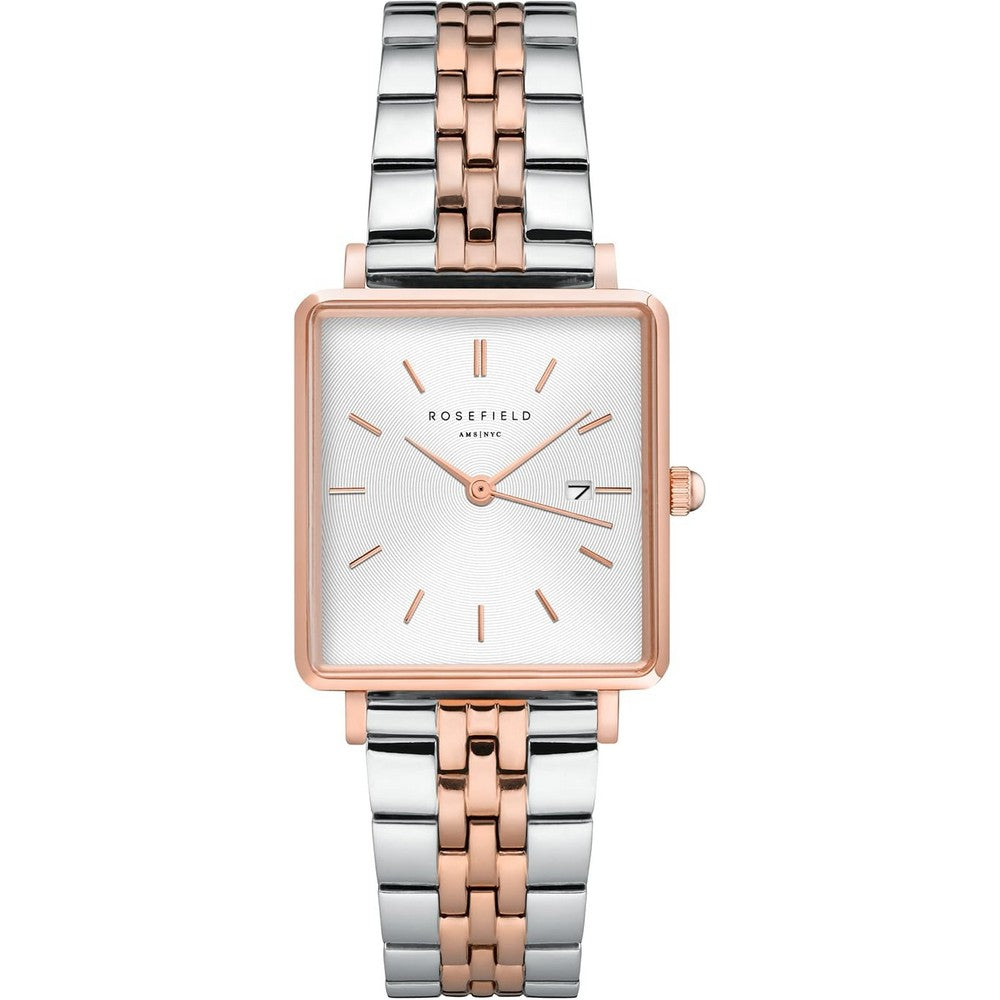 ROSEFIELD QVSRD-Q014 The Boxy White Silver gold Duotone Women's Watch