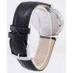 Seiko SGEH85P1 Black Dial Leather Strap Analog Quartz Men's Watch