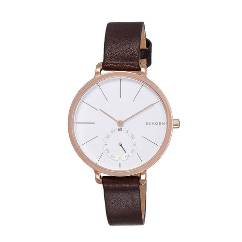 SKAGEN SKW2356 Hagen White Dial Brown Leather Women's Watch Skagen