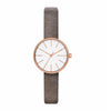 SKAGEN SKW2644 Signatur White Dial Gray Leather Women's Watch Skagen