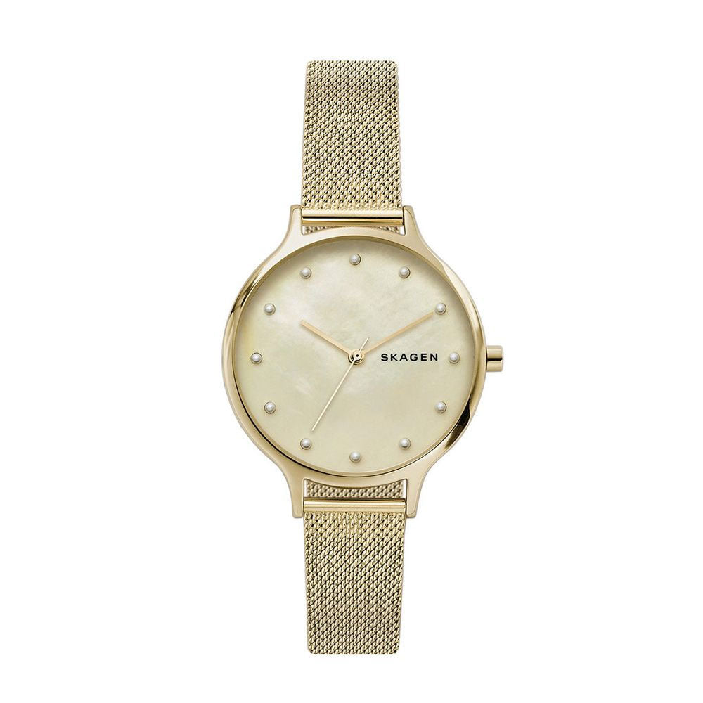 SKAGEN SKW2774 Anita Mother of Pearl Gold Tone Steel Women's Mesh Watch