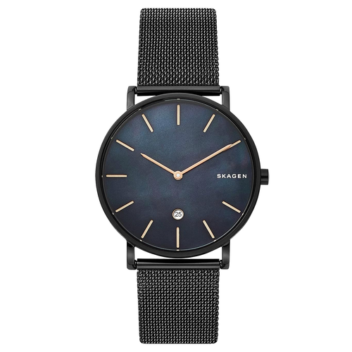 SKAGEN SKW6472 Hagen Slim Mother of Pearl Midnight Steel Men's Mesh Watch
