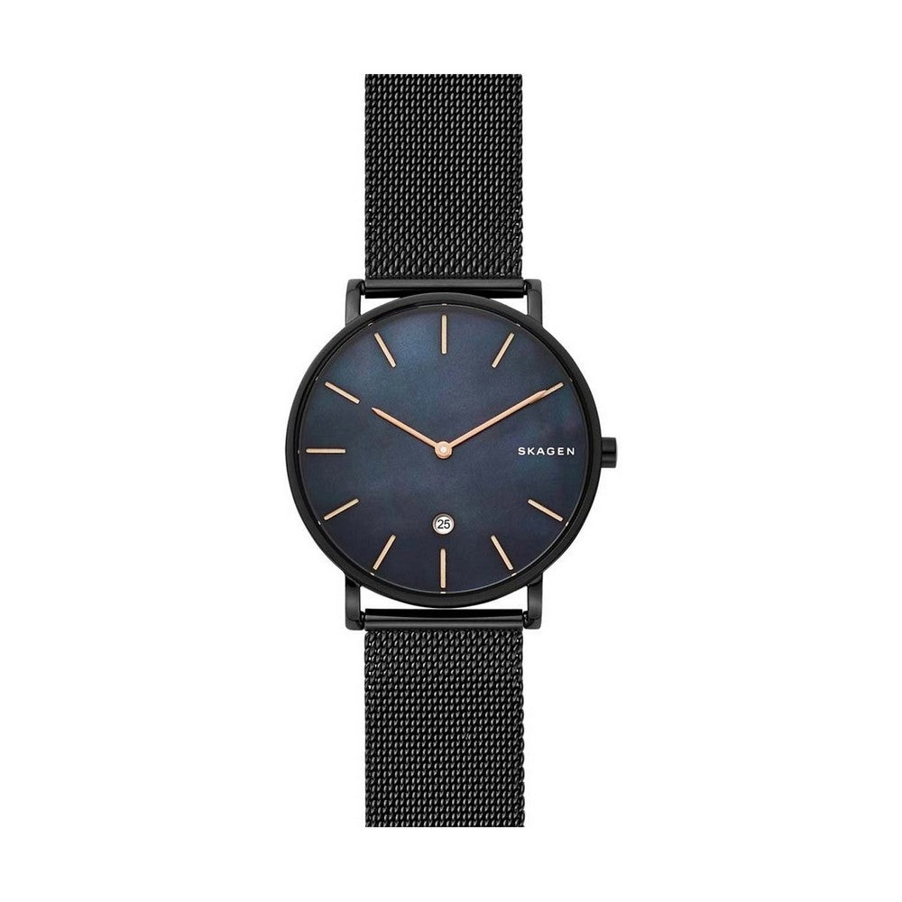 SKAGEN SKW6472 Hagen Slim Mother of Pearl Midnight Steel Men's Mesh Watch