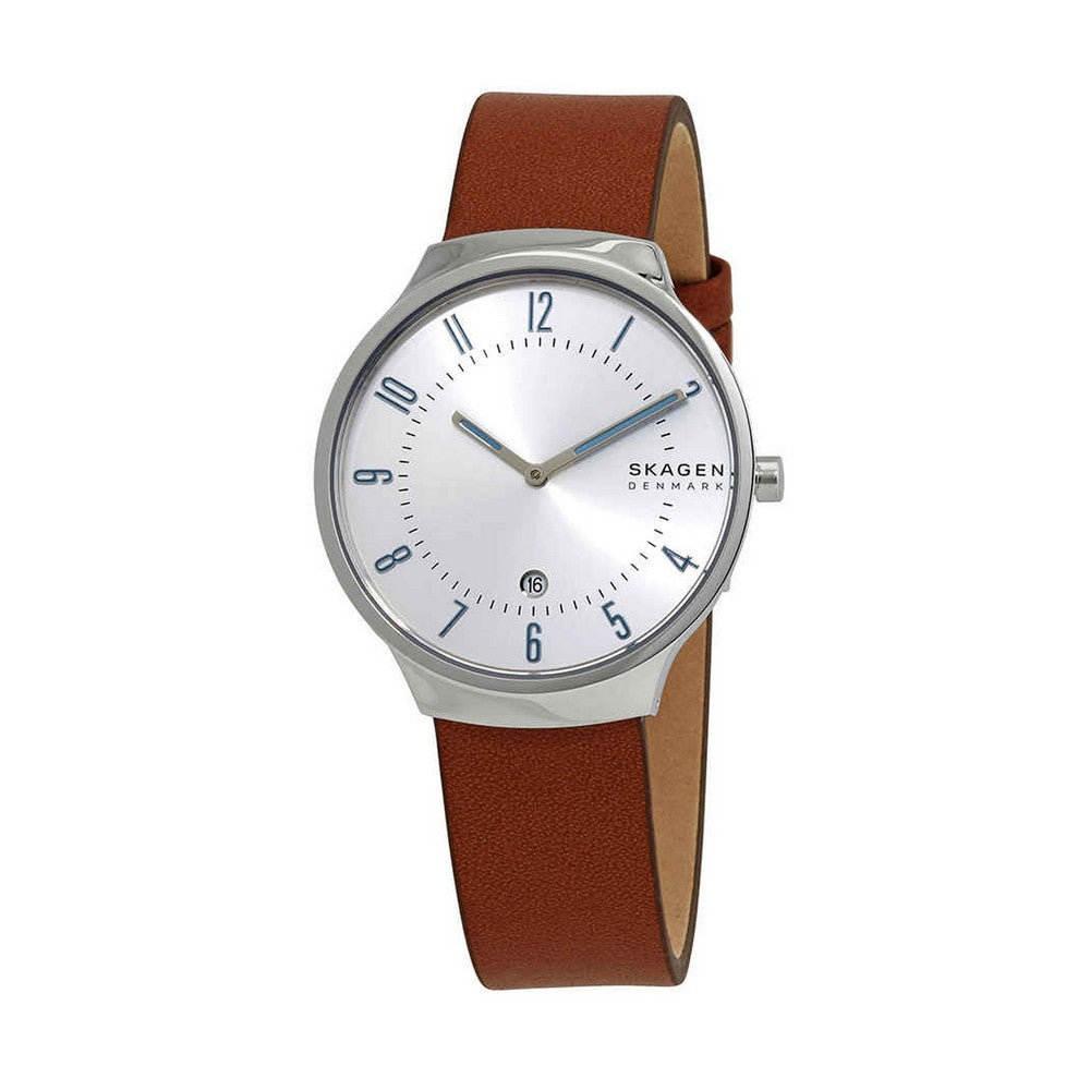 SKAGEN SKW6522 Grenen Quartz White Dial Brown Leather Men's Watch