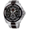Seiko SNAA93P1  Black Dial Stainless Steel Tachymeter Chronograph Men's Watch seiko