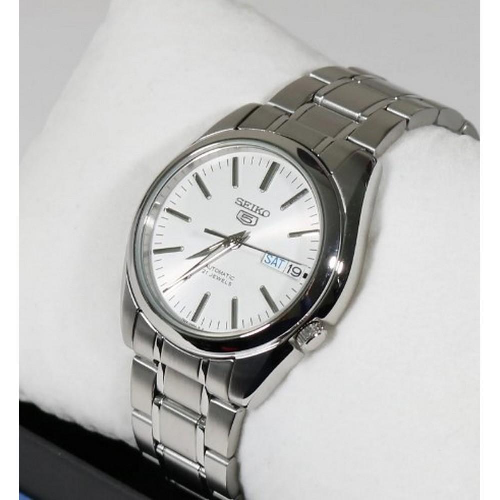 Seiko SNKL41K1 White Dial Silver Stainless Steel Series 5 Automatic Men's Watch