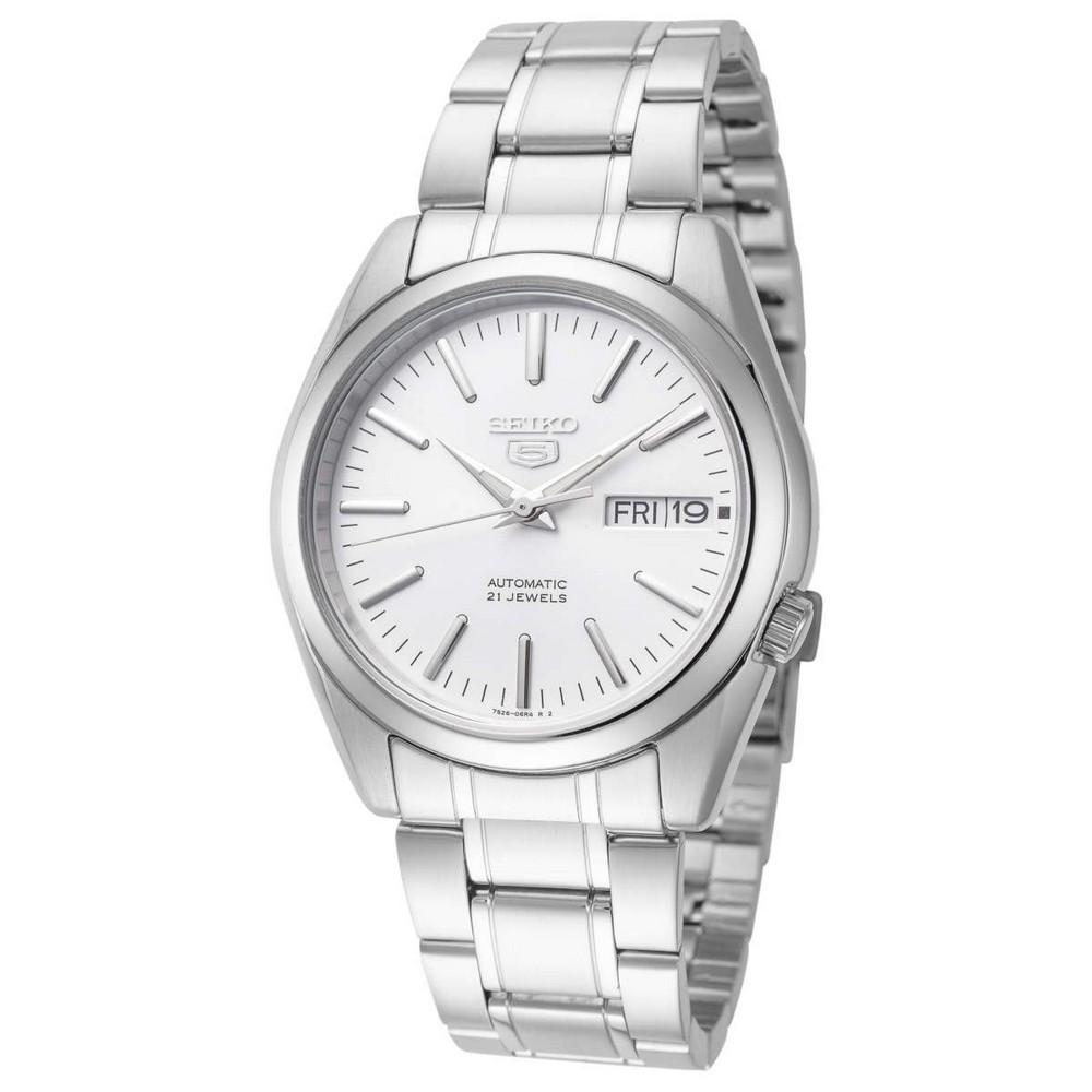 Seiko SNKL41K1 White Dial Silver Stainless Steel Series 5 Automatic Men's Watch