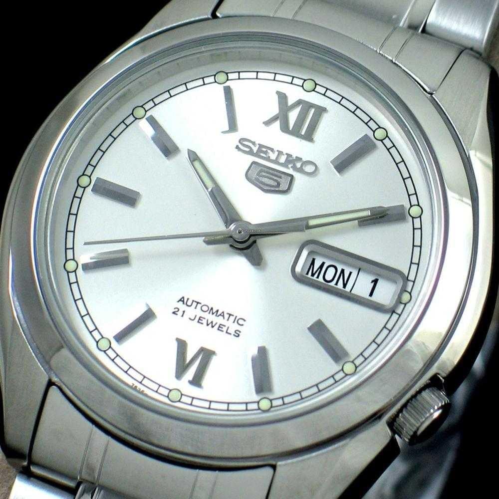 Seiko SNKL51K1 White Dial Silver Chain Series 5  Men's Automatic Watch