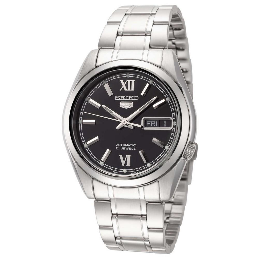 Seiko SNKL55K1 Black Silver Chain Series 5 Men's Automatic Watch