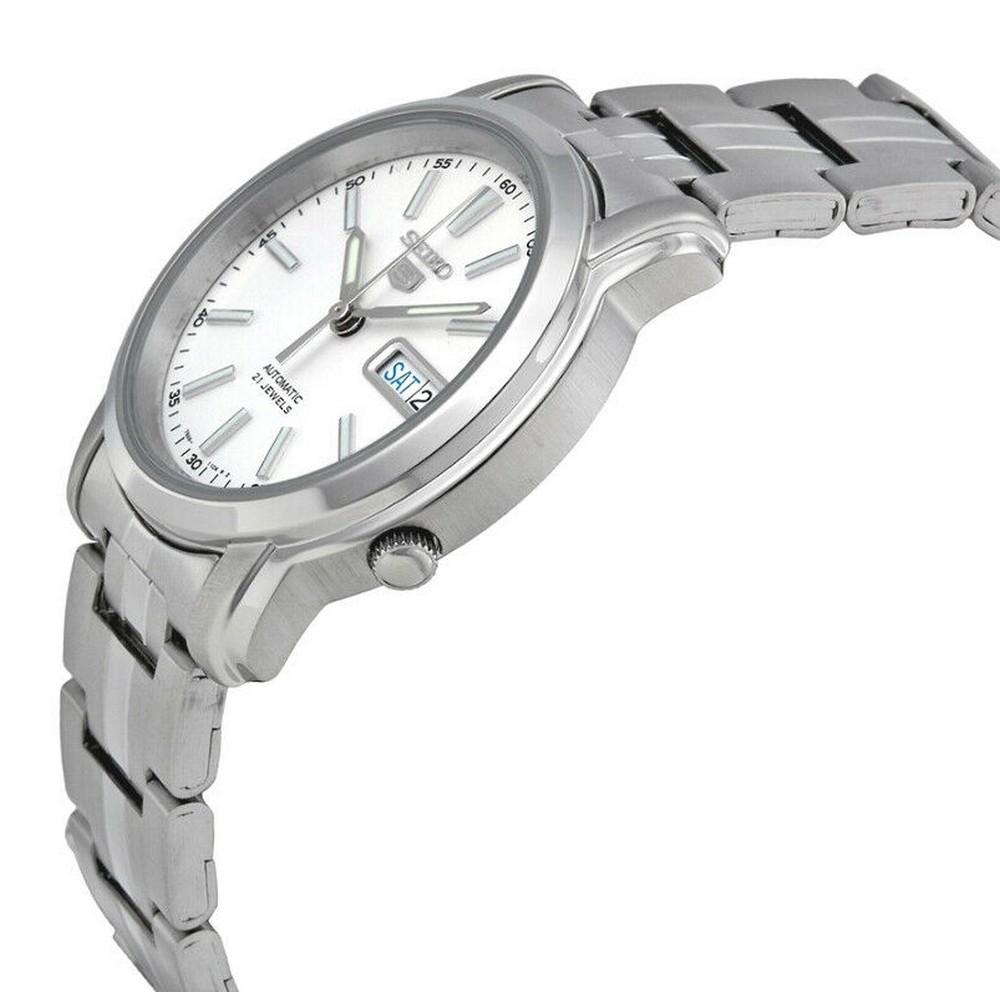 Seiko SNKL75K1 White Dial Silver Chain Series 5 Men's Automatic Watch