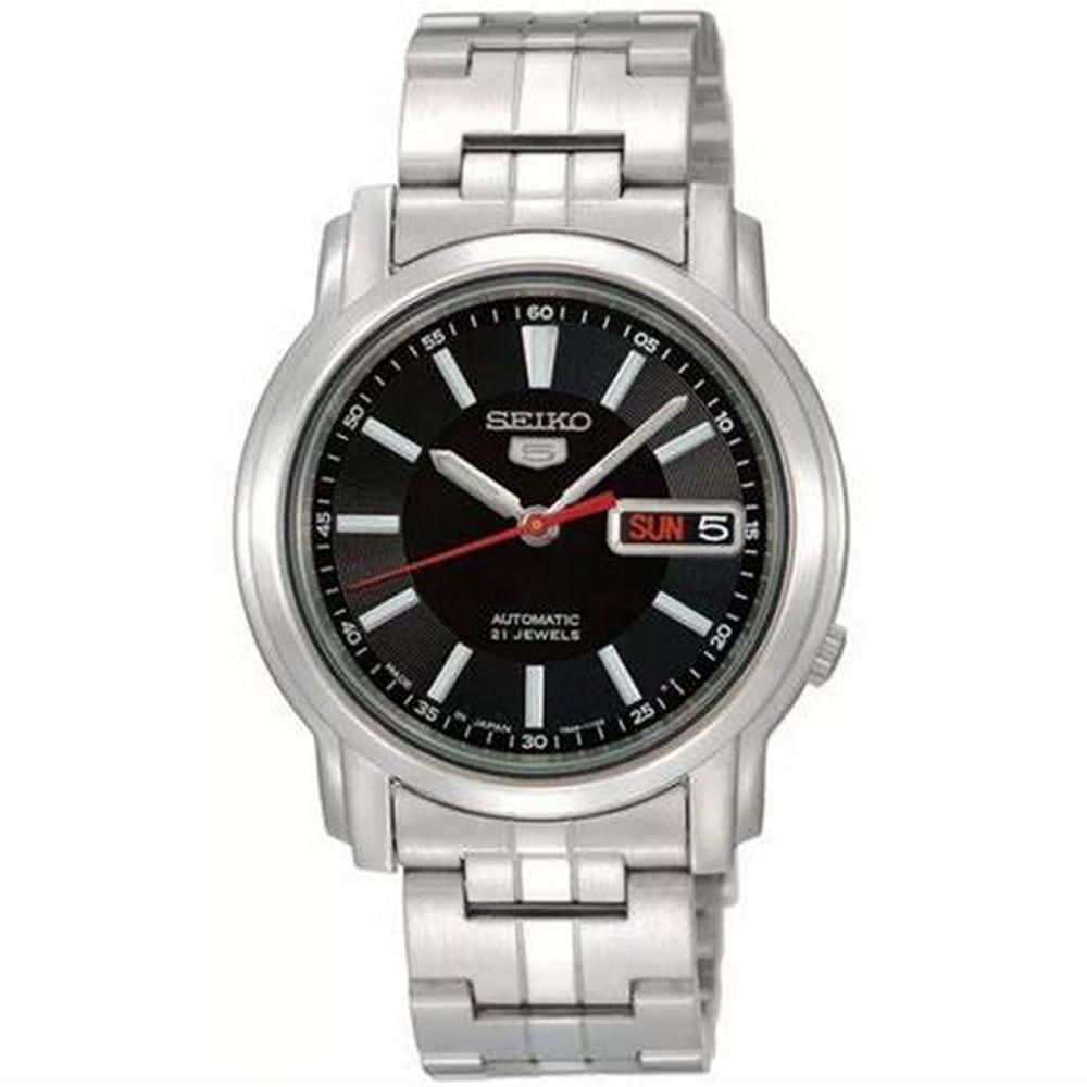 Seiko SNKL83K1 Black Dial Silver Chain Series 5 Men's Automatic Watch