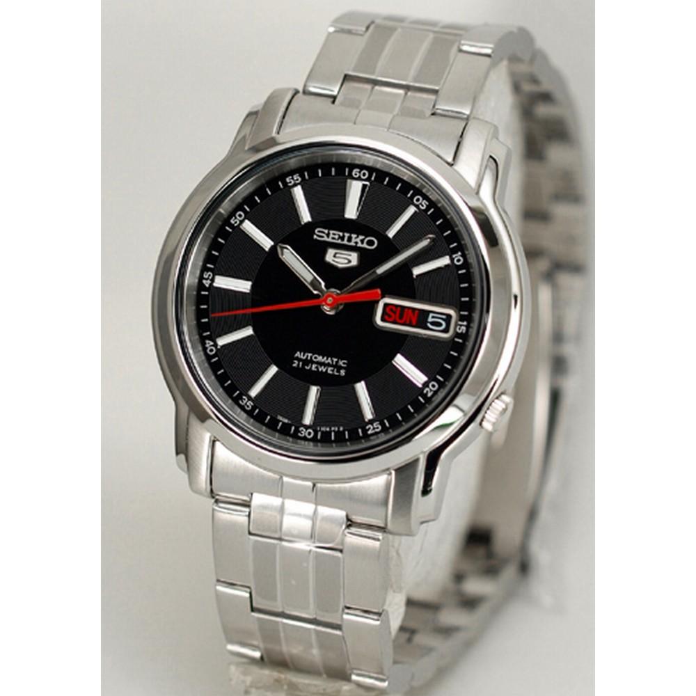 Seiko SNKL83K1 Black Dial Silver Chain Series 5 Men's Automatic Watch