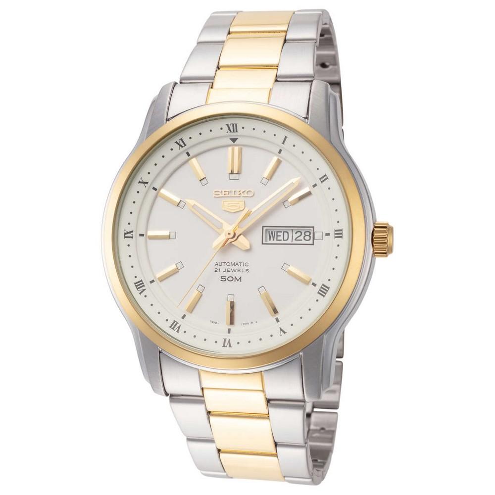 Seiko SNKP14K1 White Dial Stainless Steel Series 5 Men's Automatic Watch