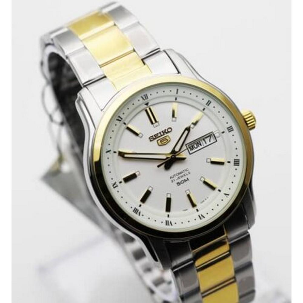 Seiko SNKP14K1 White Dial Stainless Steel Series 5 Men s Automatic Watch