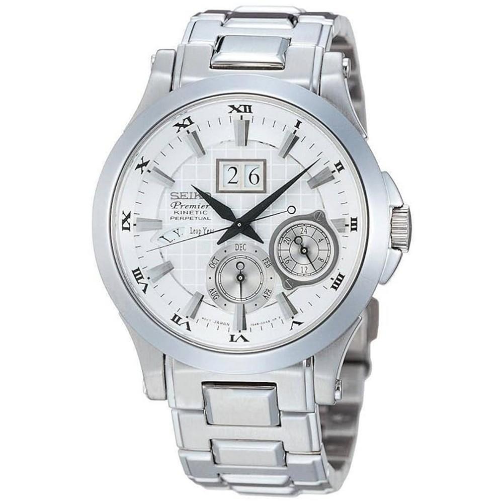 Seiko SNP001P1 White Dial Silver Stainless Steel Series 5 Men's Automatic Watch seiko