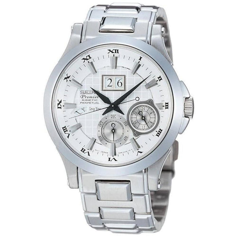Seiko SNP001P1 White Dial Silver Stainless Steel Series 5 Men's Automatic Watch seiko
