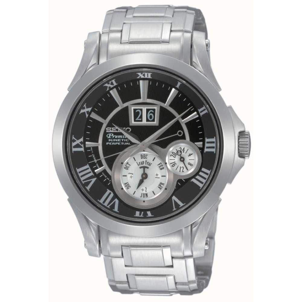 Seiko SNP021P1 Black Dial Silver Stainless Steel Chain Series 5 Men's Automatic Watch seiko