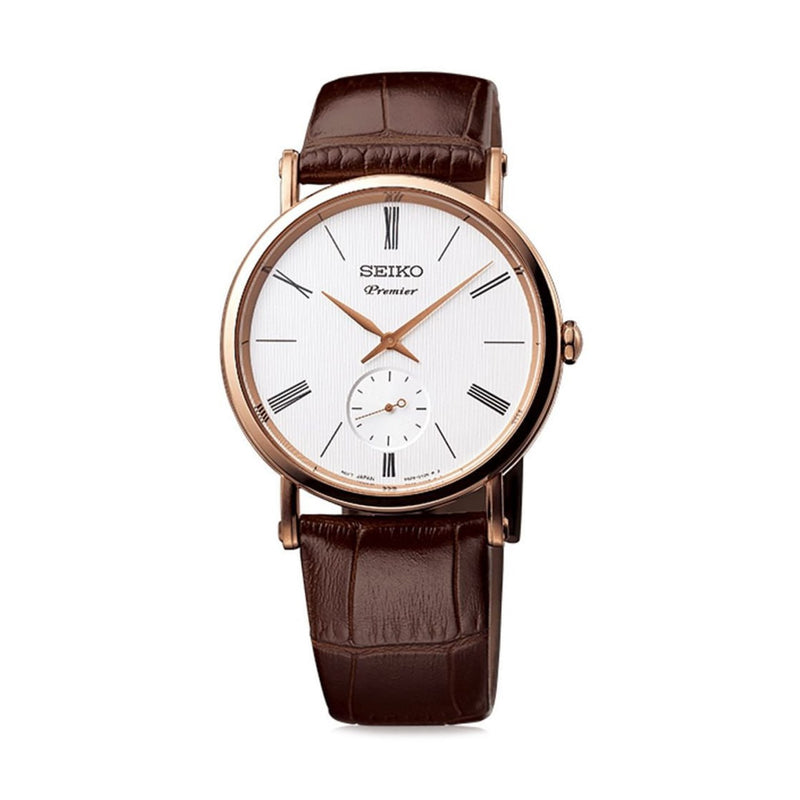 Seiko Srk038P1 White Dial Leather Strap Anlohg Series 5 Men's Automatic Watch seiko