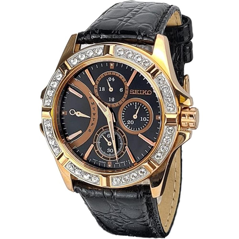 Seiko SRLZ90P1 Leather Strap Golden Case Series 5 Men's Automatic Watch seiko