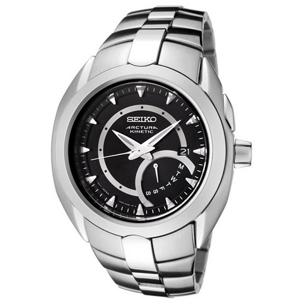 Seiko SRN009P1 Black Dial Silver Stainless Steel Chain Series 5 Men's Automatic Watch seiko