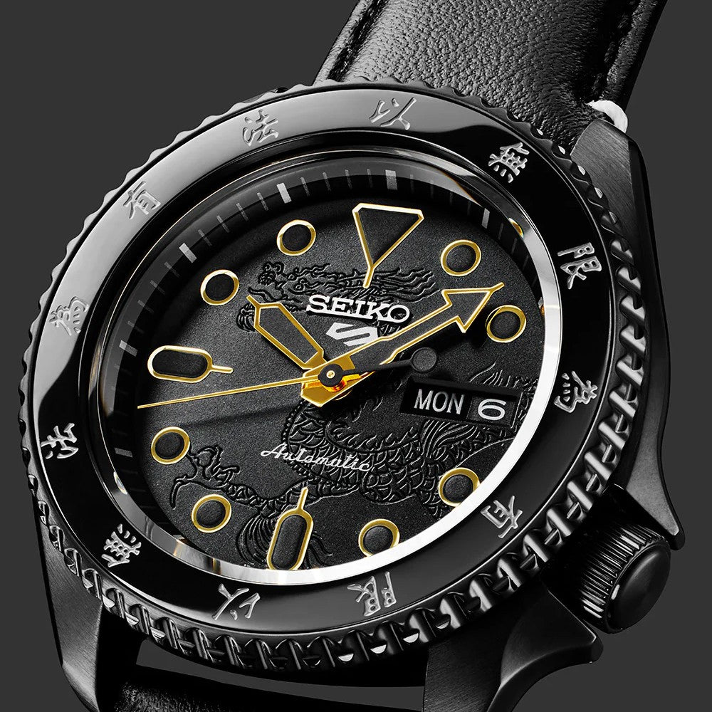 Seiko 5 Sports Bruce Lee Limited Edition SRPK39K1 ‰ÛÒ Automatic Watch, Black & Yellow Dial, 100M seiko