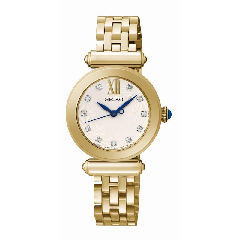 Seiko SRZ402P1 White Dial Golden Chain Analog Women's Watch - Our World Of Style