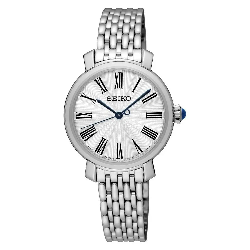 Seiko SRZ495P1 White Dial Silver Chain Quartz Stainless Steel Women Watch