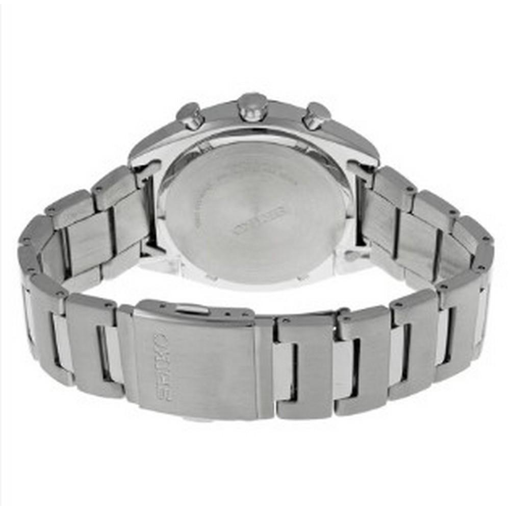 Seiko SSB337P1 White Dial Silver Stainless Steel Chronograph Quartz Men's Watch - Our World Of Style