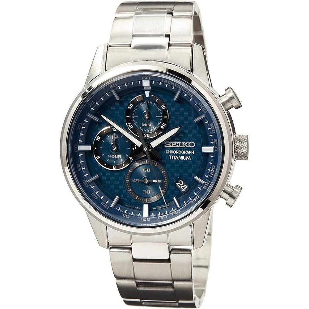 Seiko SSB387P1 Blue Dial Silver Stainless Steel Titanium with Quartz  Men's Watch - Our World Of Style