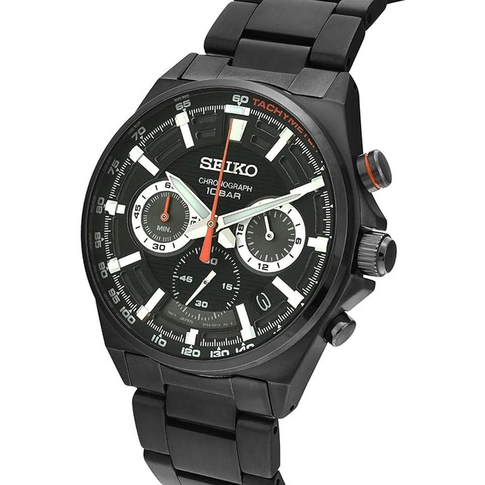 Seiko SSB399P1 Sports Black Dial Stainless Steel Chronograph Quartz Men's Watch